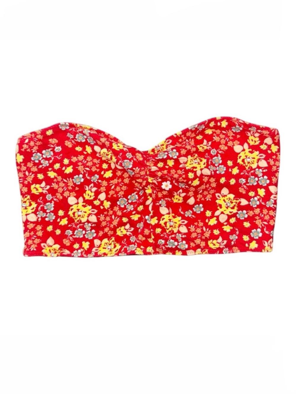 Floral Red Bandeau Top - Picture 4 of 8